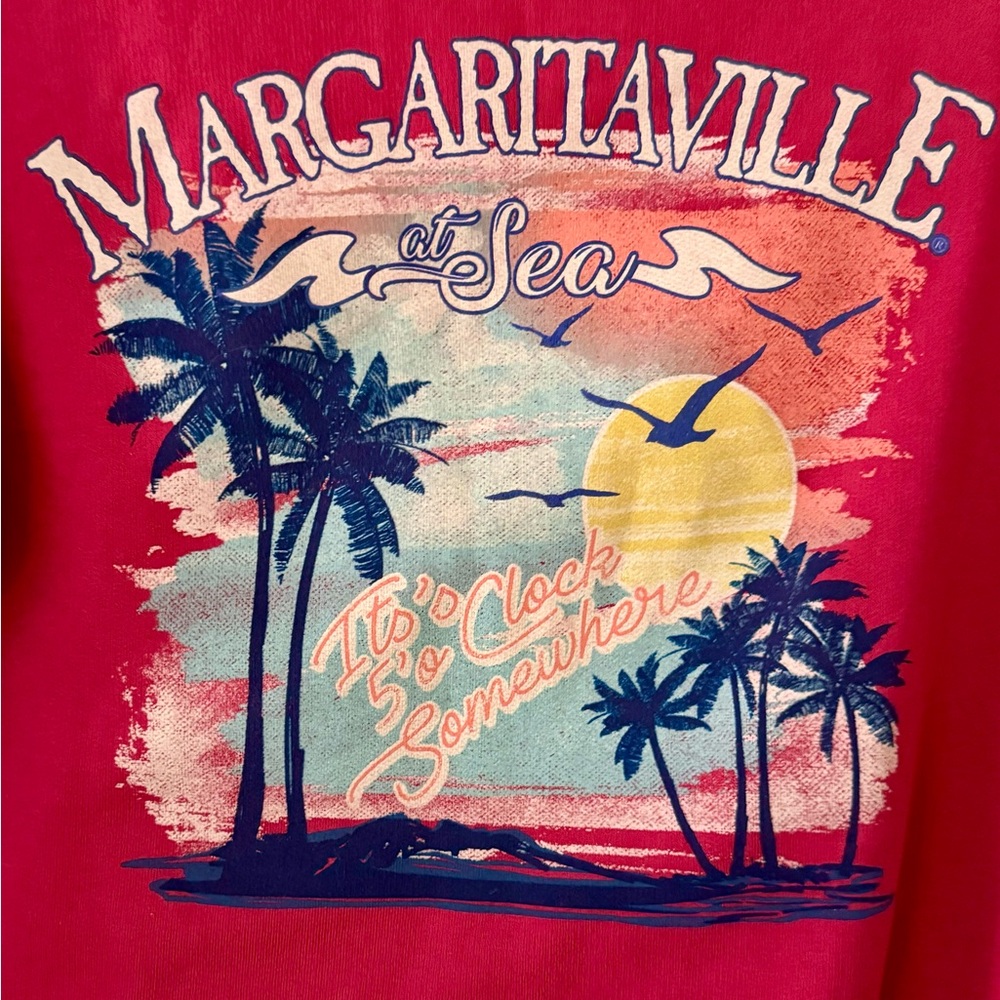 Margaritaville At Sea Pink Zip Up Hoodie Sweatshirt Collectible Women Size Med - Picture 5 of 7